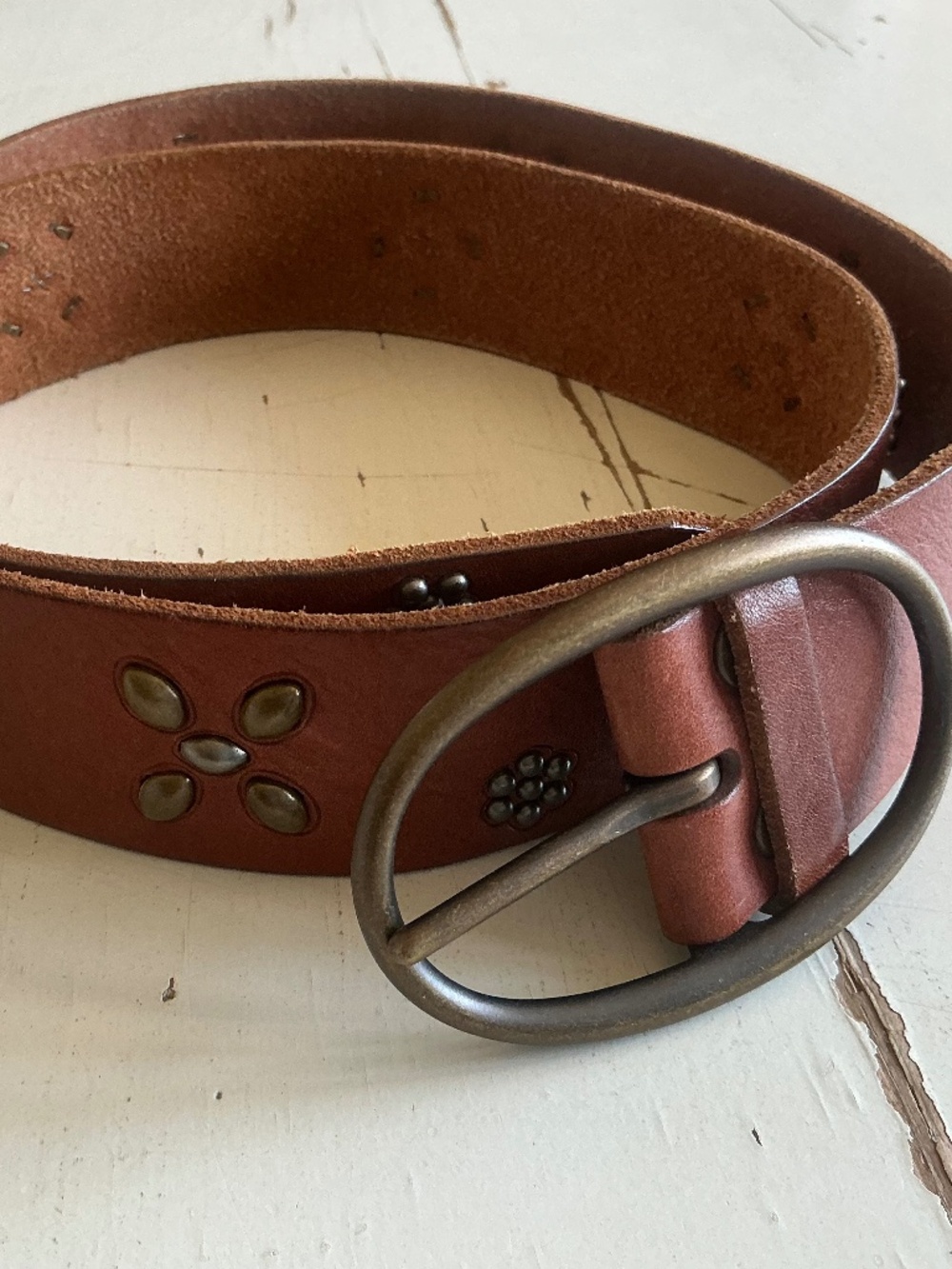 American Eagle studded leather belt Large